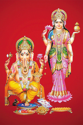 

RadhaKripa Lord Ganesh and lakshmiji Paper Print(18 inch X 12 inch, Rolled)