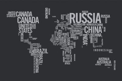 

RadhaKripa world map name Poster Paper Print(18 inch X 12 inch, Rolled)