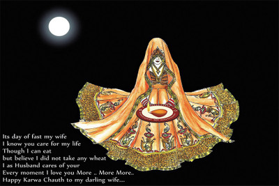 

RadhaKripa karwa chauth darling wife Poster Paper Print(18 inch X 12 inch, Rolled)