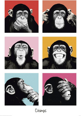 

RadhaKripa Chimps Paper Print(18 inch X 12 inch, Rolled)