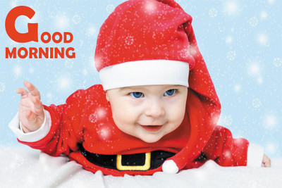 

BikriKendra good morning with sweet santa baby Poster Paper Print(18 inch X 12 inch, Rolled)