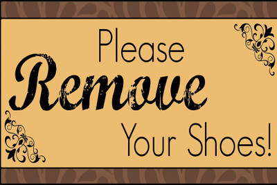 

RadhaKripa please remove shoes Poster Paper Print(18 inch X 12 inch, Rolled)