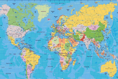 

RadhaKripa world map Poster Paper Print(18 inch X 12 inch, Rolled)