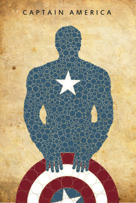 

RadhaKripa Captain America Retro Poster Paper Print(18 inch X 12 inch, Rolled)