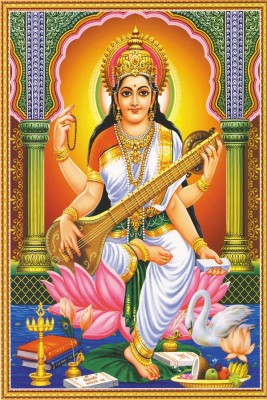 

RadhaKripa goddess saraswathi Paper Print(18 inch X 12 inch, Rolled)