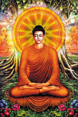 

BikriKendra hey buddha Poster Paper Print(18 inch X 12 inch, Rolled)