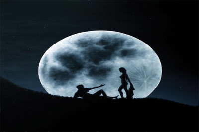 

RadhaKripa love in the full moon Poster Paper Print(18 inch X 12 inch, Rolled)