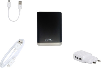 

Ortel 10400 mAh Power Bank (P-1123, fast charging 2in1 data cable)(Black, Lithium-ion)