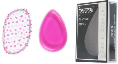 

Jenna Silicone Makeup Sponge - Beauty Sponge for Makeup, Concealer and Foundation – Make Up Applicator for Cosmetic Blending (PinkDrop Star)