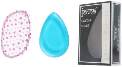 

Jenna Silicone Makeup Sponge - Beauty Sponge for Makeup, Concealer and Foundation – Make Up Applicator for Cosmetic Blending (BlueDrop Star)