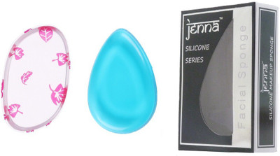 

Jenna Silicone Makeup Sponge - Beauty Sponge for Makeup, Concealer and Foundation – Make Up Applicator for Cosmetic Blending (BlueDrop RedFlower)