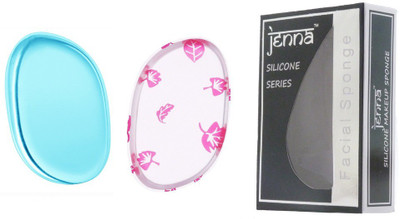 

Jenna Silicone Makeup Sponge - Beauty Sponge for Makeup, Concealer and Foundation – Make Up Applicator for Cosmetic Blending (RedFlower BlueLeaf)