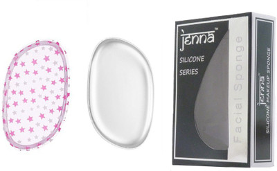 

Jenna Silicone Makeup Sponge - Beauty Sponge for Makeup, Concealer and Foundation – Make Up Applicator for Cosmetic Blending (TransparentLeaf Star)