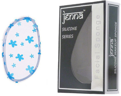 

Jenna Silicone Makeup Sponge - Beauty Sponge for Makeup, Concealer and Foundation – Make Up Applicator for Cosmetic Blending (Transparent Blue Flower)