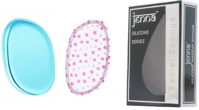 

Jenna Silicone Makeup Sponge - Beauty Sponge for Makeup, Concealer and Foundation – Make Up Applicator for Cosmetic Blending (Star BlueLeaf)