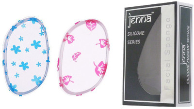 

Jenna Silicone Makeup Sponge - Beauty Sponge for Makeup, Concealer and Foundation – Make Up Applicator for Cosmetic Blending (RedFlower BlueFlower)