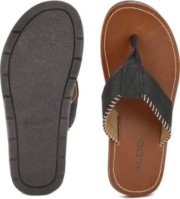 ALDO Men Black Leather Sports Sandals