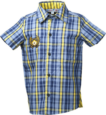 

Beanie Bugs Boys Checkered Casual Blue, Yellow Shirt
