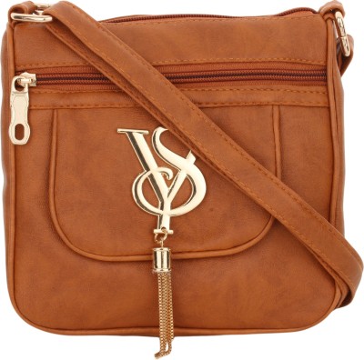 

Style Villaz Women Casual Tan Leatherette Sling Bag