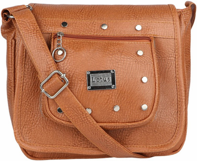

K & A Traders Women Casual Brown PU Sling Bag