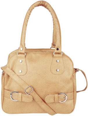 

K & A Traders Women Casual Gold PU Sling Bag