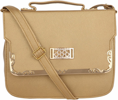 

K & A Traders Women Casual Beige PU Sling Bag