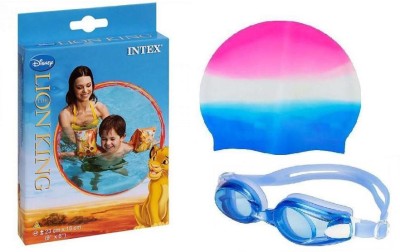 

Indigo Creatives Kids Boy Girl Swimming Kit with Arm Bands Goggles Cap 105 Swimming kit