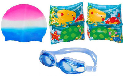 

Indigo Creatives Kids Boy Girl Swimming Kit with Arm Bands Goggles Cap 101 Swimming kit