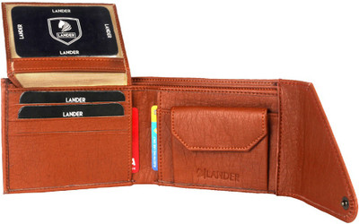 

LANDER Men Tan Genuine Leather Wallet(4 Card Slots)