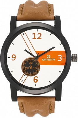 OKASTA OK1007 High Quality Stylish Stylish Pattern White Dial Imperial Analog Watch  - For Men   Watches  (OKASTA)