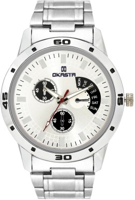 OKASTA OK1022 High Quality Hot Explorer Chain Chronograph Pattern White Dial Analog Watch  - For Men   Watches  (OKASTA)