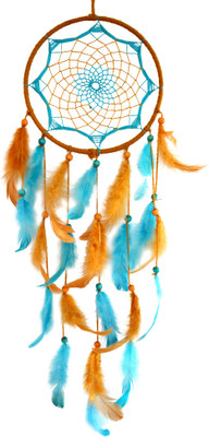 

Paperiva Dream Catcher Wool Windchime(18 inch, Brown, Blue)