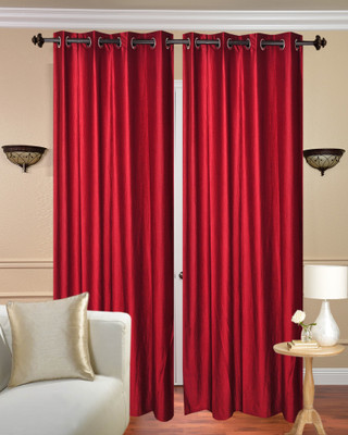 

Akshya 275 cm (9 ft) Polyester Long Door Curtain (Pack Of 2)(Plain, Maroon)