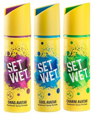 

Set Wet SWAG, COOL & CHARM AVATAR Deodorant Spray - For Men(150 ml, Pack of 3)
