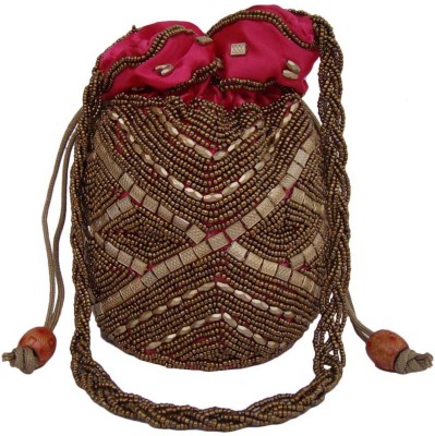 

The Living Craft The Living Craft Satin Potli with heavy bead work Potli(Multicolor)