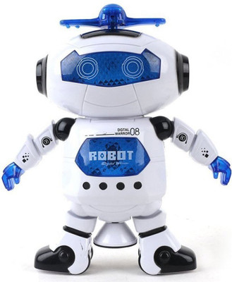 

Vivir Dancing Robot With Flashing Lights And Music Toys For Kids(White, Blue), Blue;white