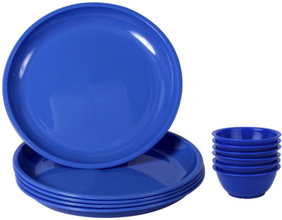 

ROYALDEAL Pcs Microwave Safe Dinner Set For Office Or Home Plate Bowl Serving Set(Pack of 12)