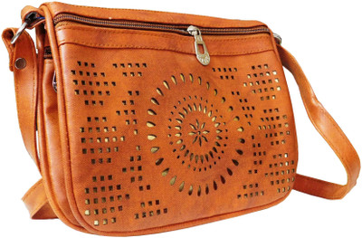 

THE MAXIM Girls Formal Brown PU Sling Bag
