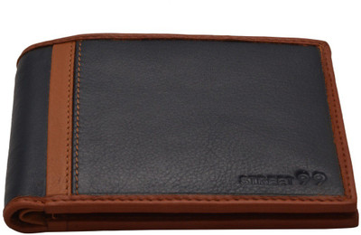 

STREET 99 Men Casual Blue, Tan Genuine Leather Wallet(8 Card Slots)