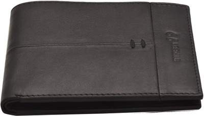 

STREET 99 Men Black Genuine Leather Wallet(8 Card Slots)