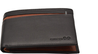 

STREET 99 Men Black, Tan Genuine Leather Wallet(8 Card Slots)