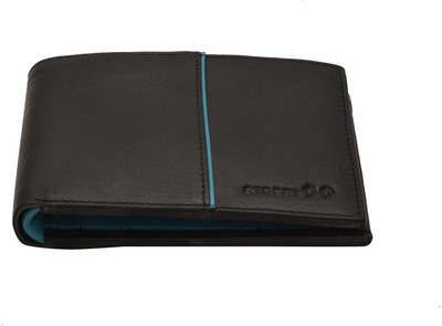 

STREET 99 Men Black, Blue Genuine Leather Wallet(8 Card Slots)