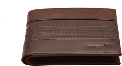 

STREET 99 Men Brown Genuine Leather Wallet(8 Card Slots)