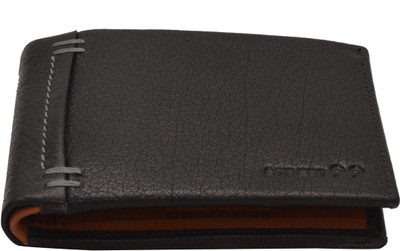 

STREET 99 Men Black, Tan Genuine Leather Wallet(8 Card Slots)
