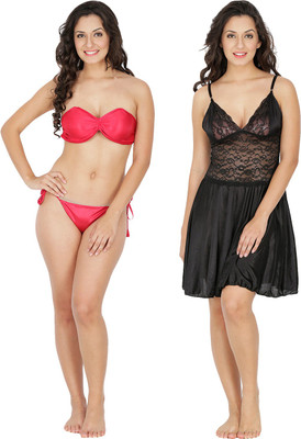 klamotten women's satin nighty