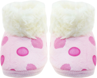 

Neska Moda Polka 0 To 12 Month Baby Booties(Toe to Heel Length - 10 cm Pink)
