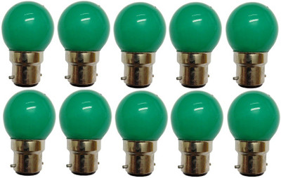 Origin 0.5 W Basic Round B22 LED Bulb(Green, Pack of 10)