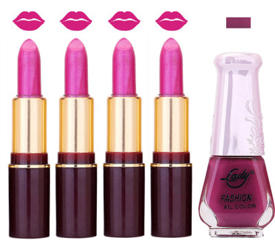 

Lady Fashion Multi Make Up Combo Lips & Nails 2202101546(Set of 5)