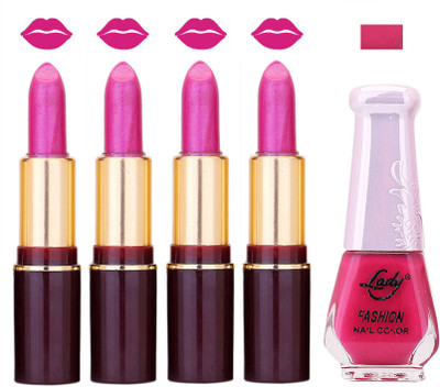 

Lady Fashion Multi Make Up Combo Lips & Nails 2202101544(Set of 5)