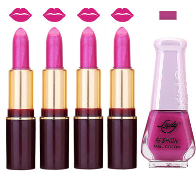 

Lady Fashion Multi Make Up Combo Lips & Nails 2202101552(Set of 5)